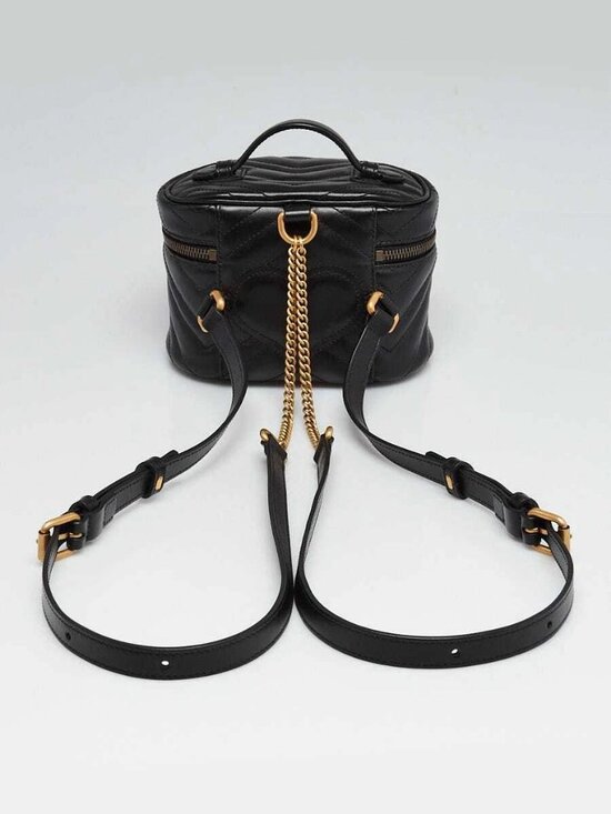 Gucci Black Quilted Leather Marmont Mini Round Backpack Bag main image 8